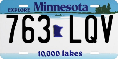 MN license plate 763LQV