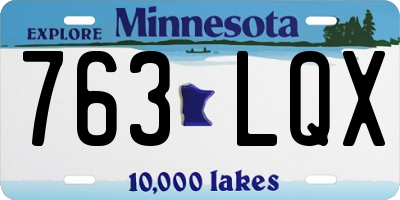 MN license plate 763LQX