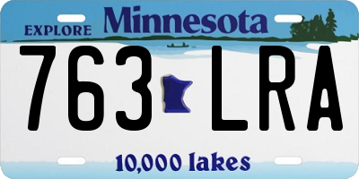 MN license plate 763LRA