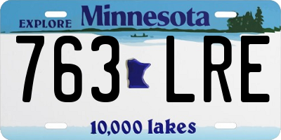 MN license plate 763LRE