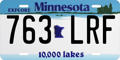 MN license plate 763LRF