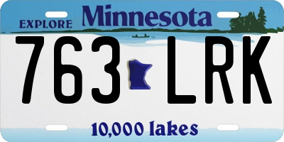 MN license plate 763LRK