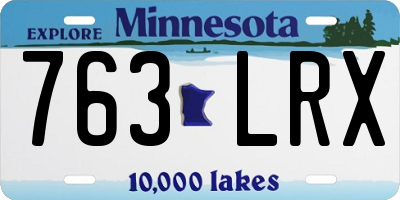 MN license plate 763LRX