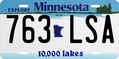 MN license plate 763LSA