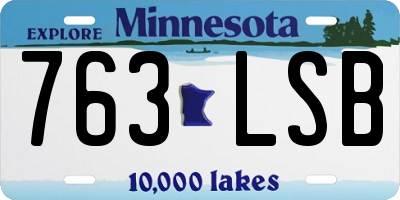 MN license plate 763LSB