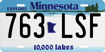 MN license plate 763LSF