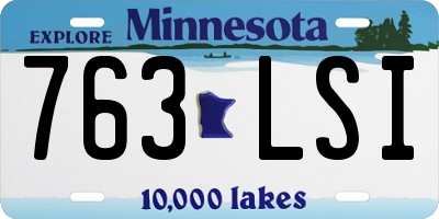 MN license plate 763LSI