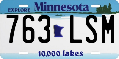 MN license plate 763LSM