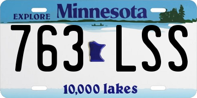 MN license plate 763LSS