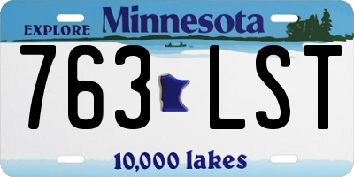 MN license plate 763LST