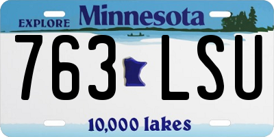 MN license plate 763LSU