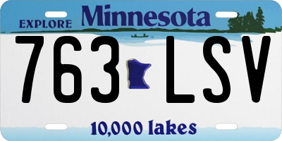 MN license plate 763LSV