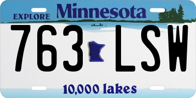 MN license plate 763LSW