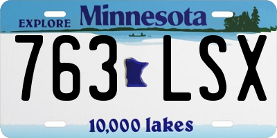 MN license plate 763LSX