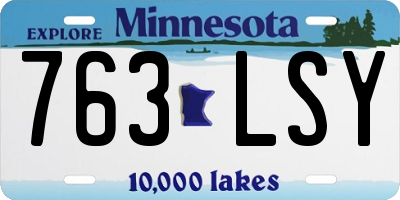 MN license plate 763LSY