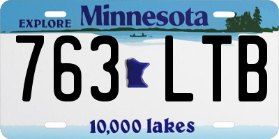 MN license plate 763LTB