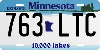 MN license plate 763LTC