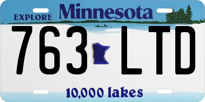 MN license plate 763LTD