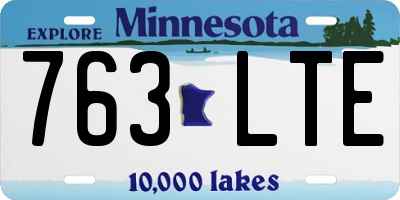 MN license plate 763LTE