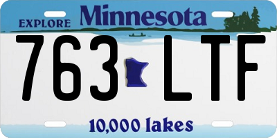 MN license plate 763LTF
