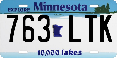 MN license plate 763LTK
