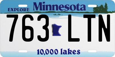 MN license plate 763LTN