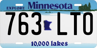 MN license plate 763LTO