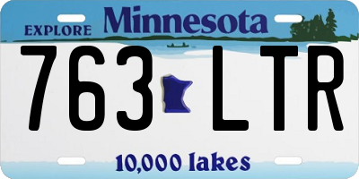 MN license plate 763LTR