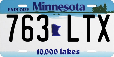 MN license plate 763LTX