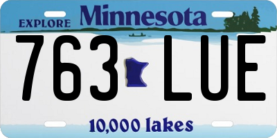 MN license plate 763LUE