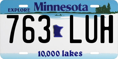 MN license plate 763LUH