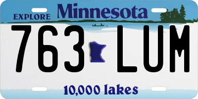 MN license plate 763LUM