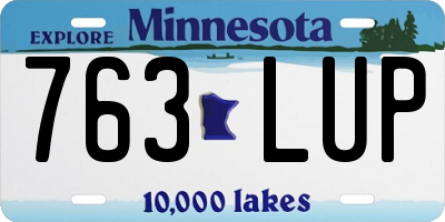 MN license plate 763LUP