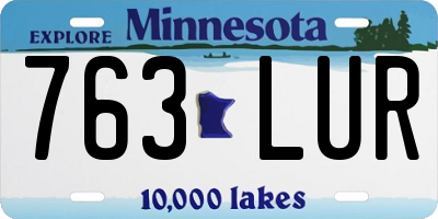 MN license plate 763LUR