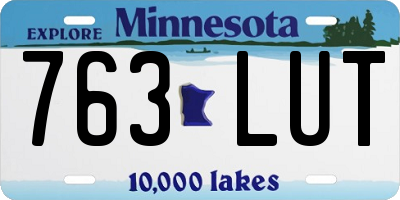 MN license plate 763LUT