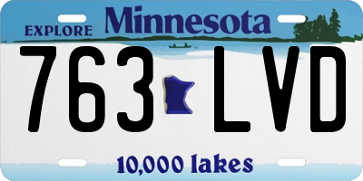 MN license plate 763LVD