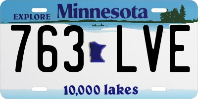 MN license plate 763LVE