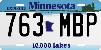 MN license plate 763MBP