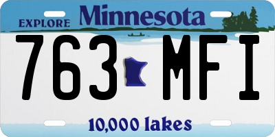 MN license plate 763MFI