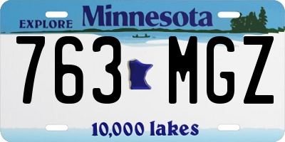 MN license plate 763MGZ