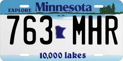 MN license plate 763MHR
