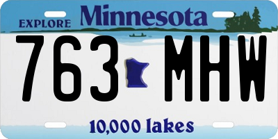 MN license plate 763MHW