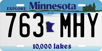 MN license plate 763MHY