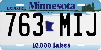 MN license plate 763MIJ
