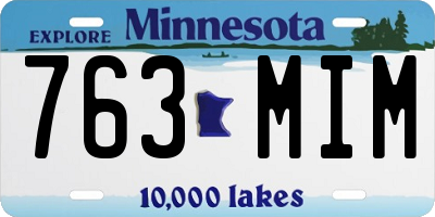 MN license plate 763MIM