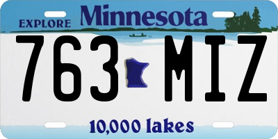 MN license plate 763MIZ