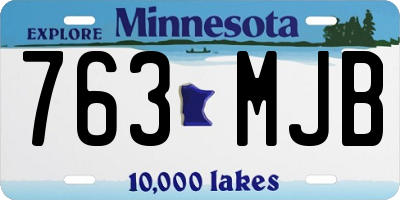 MN license plate 763MJB