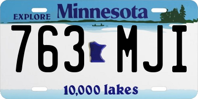 MN license plate 763MJI