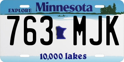 MN license plate 763MJK