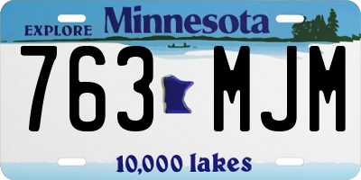 MN license plate 763MJM